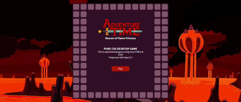 Adventure Time : jeu entièrement réalisé en CSS